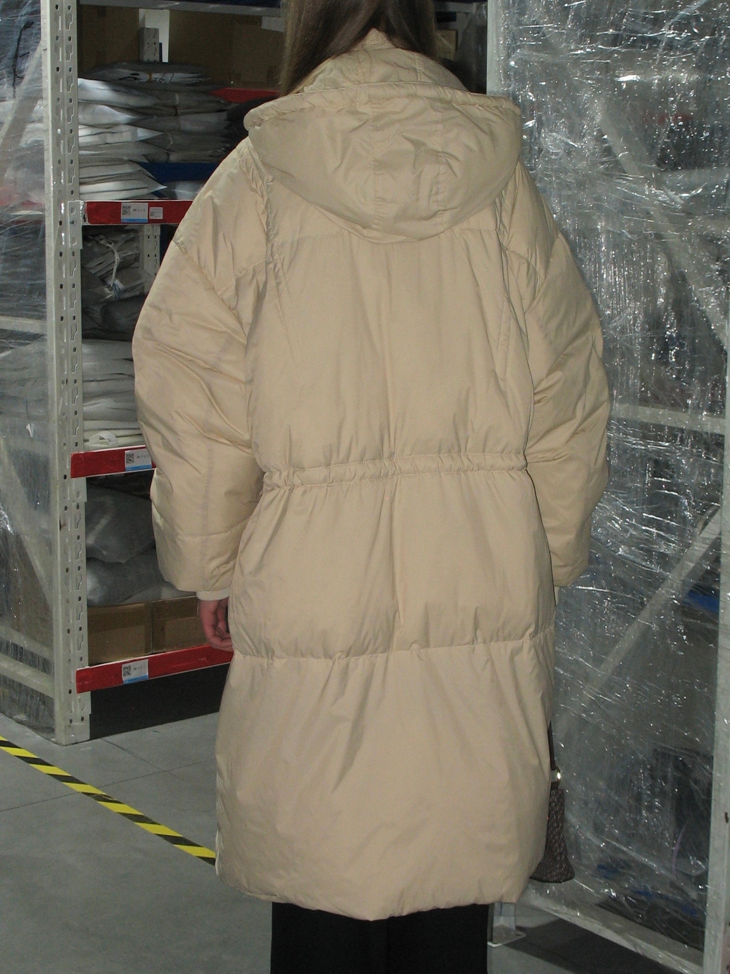PROD Bldg 2023 winter 2 Beige Hooded Long Down Jacket