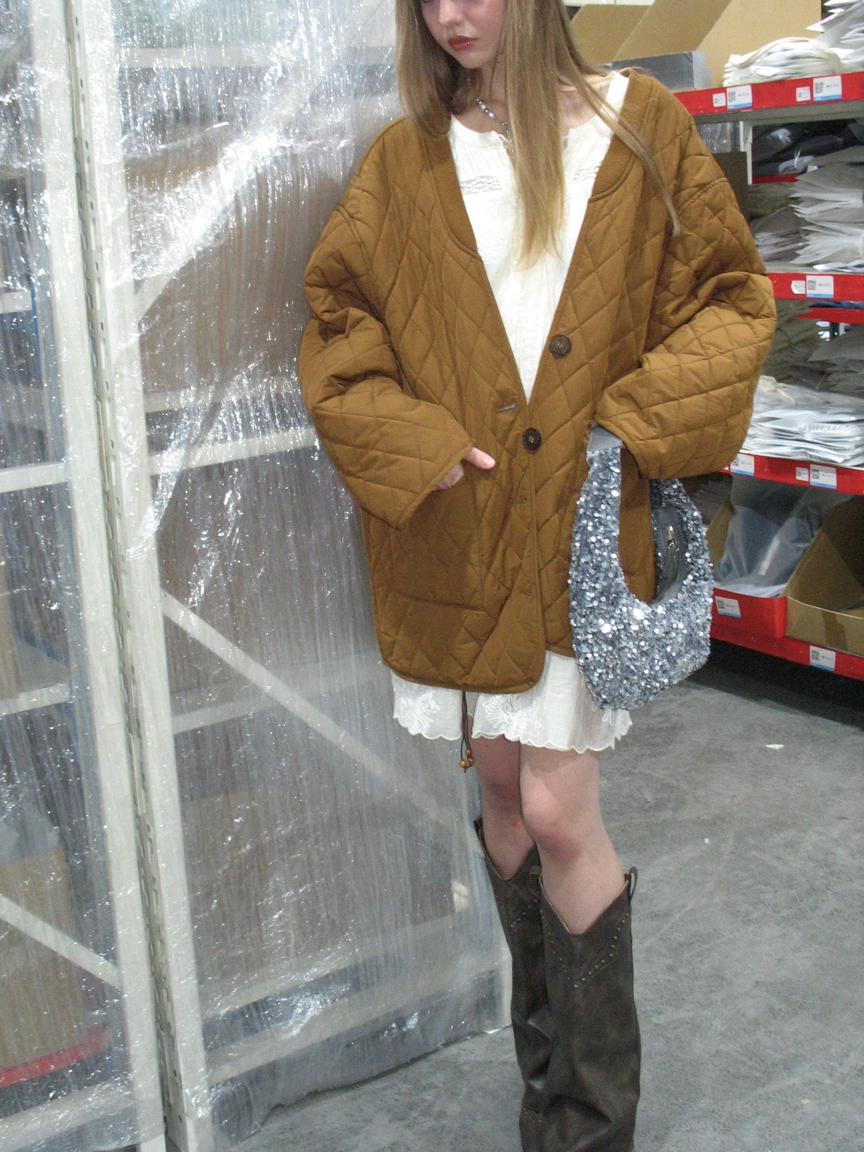 PROD Bldg 2023 winter 2 Black Quilted Cotton Coat