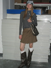 PROD Bldg 2023 winter 2 Black Striped Mid-high Collar Long Sleeve