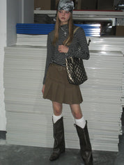 PROD Bldg 2023 winter 2 Black Striped Mid-high Collar Long Sleeve