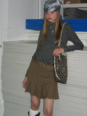 PROD Bldg 2023 winter 2 Black Striped Mid-high Collar Long Sleeve