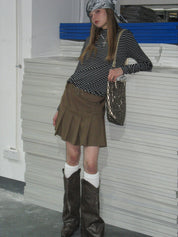 PROD Bldg 2023 winter 2 Black Striped Mid-high Collar Long Sleeve