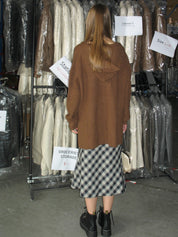 PROD Bldg 2023 winter 2 Brown Hooded V-Neck Sweater