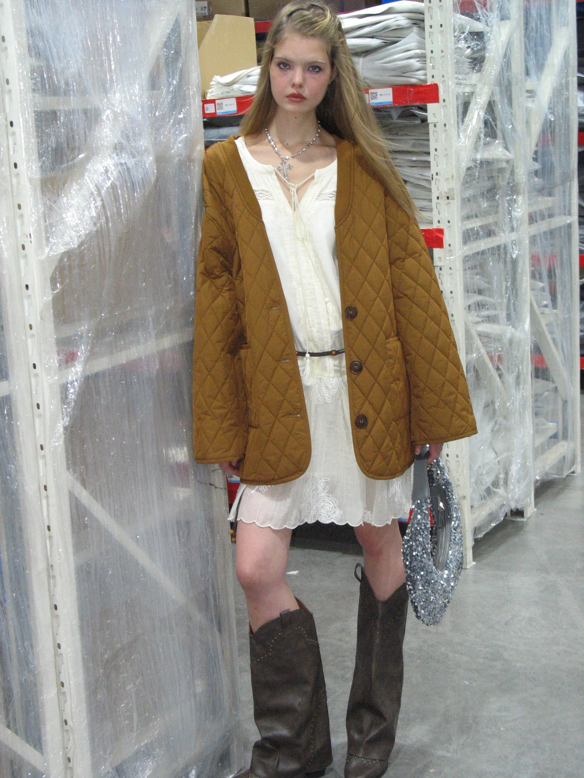 PROD Bldg 2023 winter 2 Caramel Quilted Cotton Coat