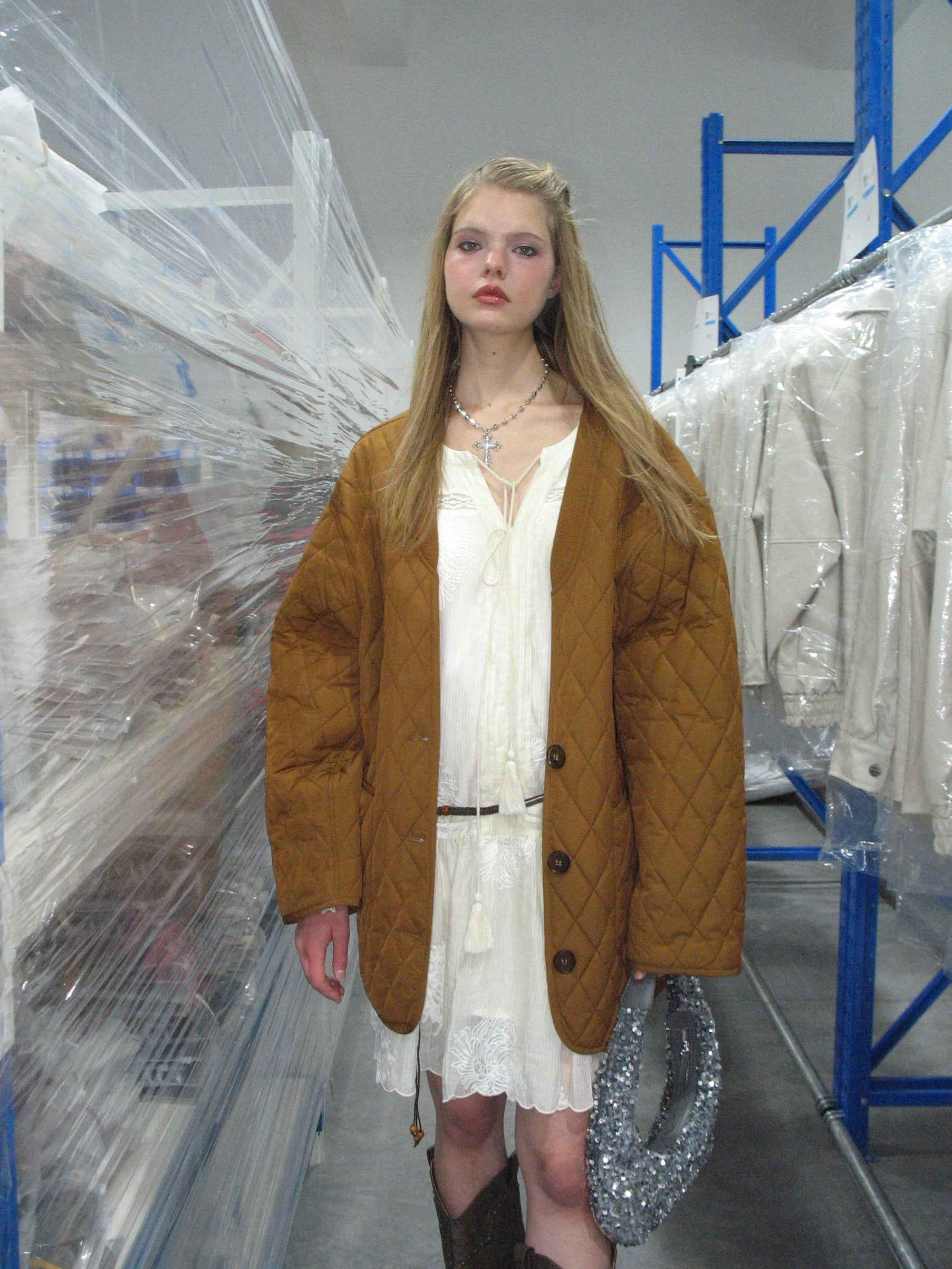 PROD Bldg 2023 winter 2 Caramel Quilted Cotton Coat