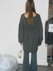 PROD Bldg 2023 winter 2 Gray Hooded V-Neck Sweater