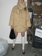 PROD Bldg 2023 winter 2 Khaki Down Jacket with Scarf