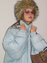 PROD Bldg 2023 winter 2 Light Blue Hooded Long Down Jacket