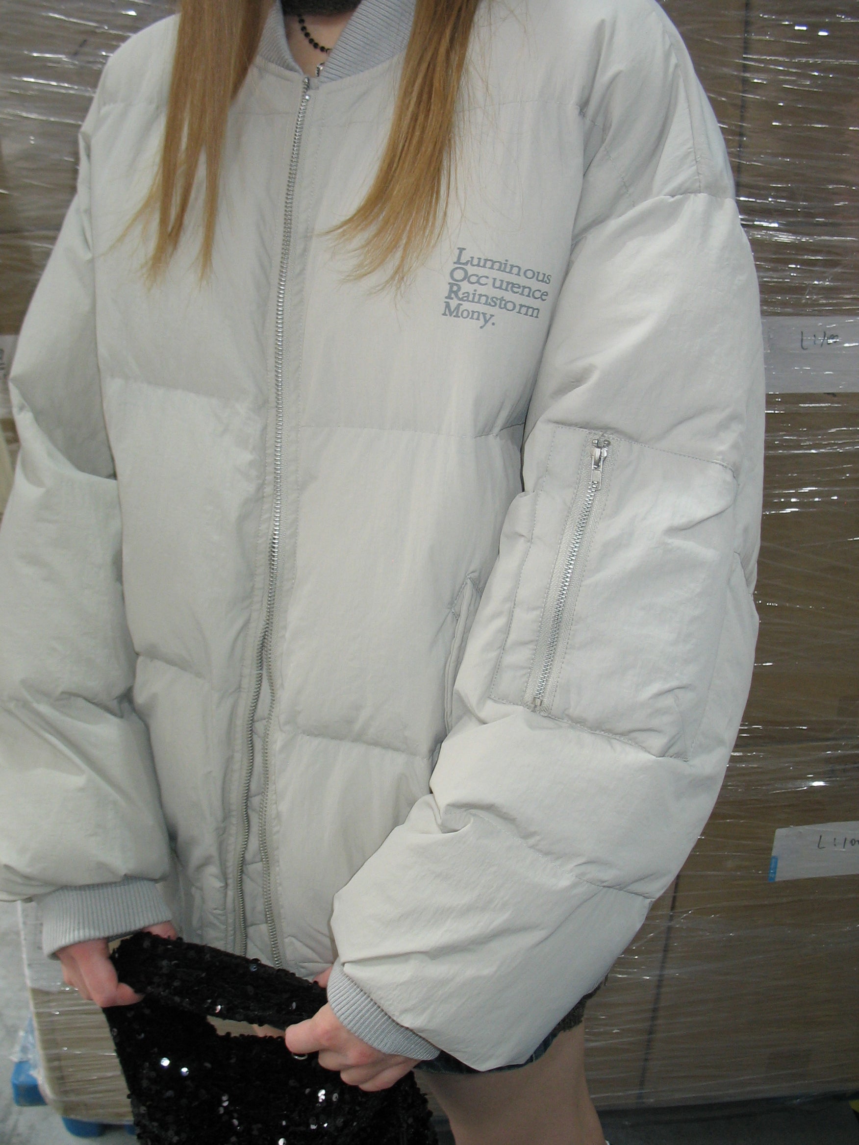 PROD Bldg 2023 winter 2 Light Gray Puffer Jacket