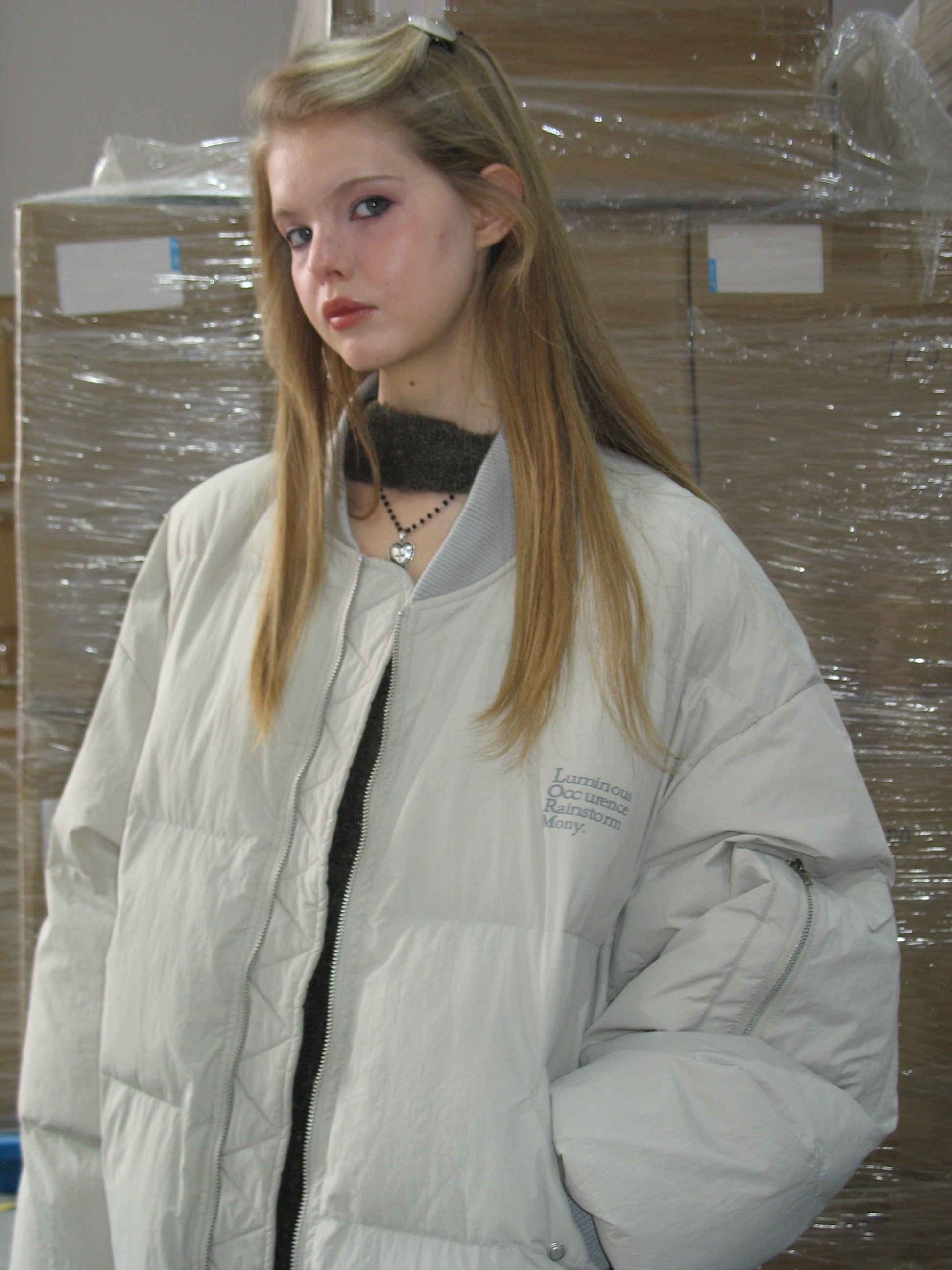 PROD Bldg 2023 winter 2 Light Gray Puffer Jacket