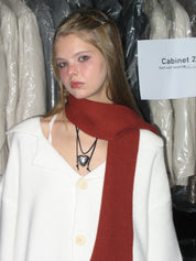 PROD Bldg 2023 winter 2 One Size / red / In-stock Red Knit Scarf