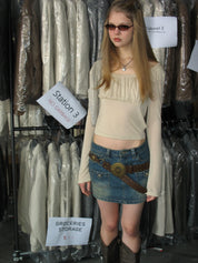 PROD Bldg 2023 winter 2 Pleated Low Collar Cropped Long Sleeve