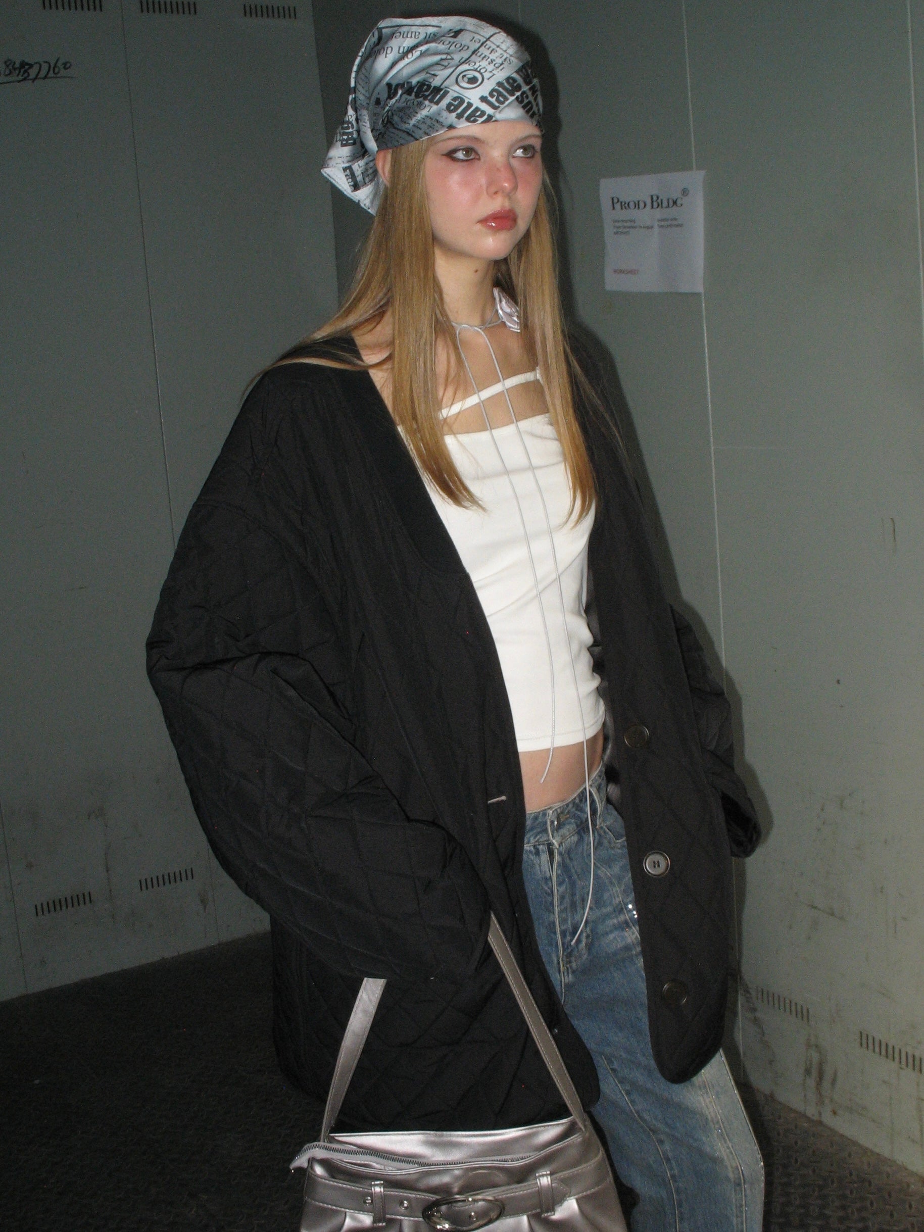  Black Black Quilted Cotton Coat