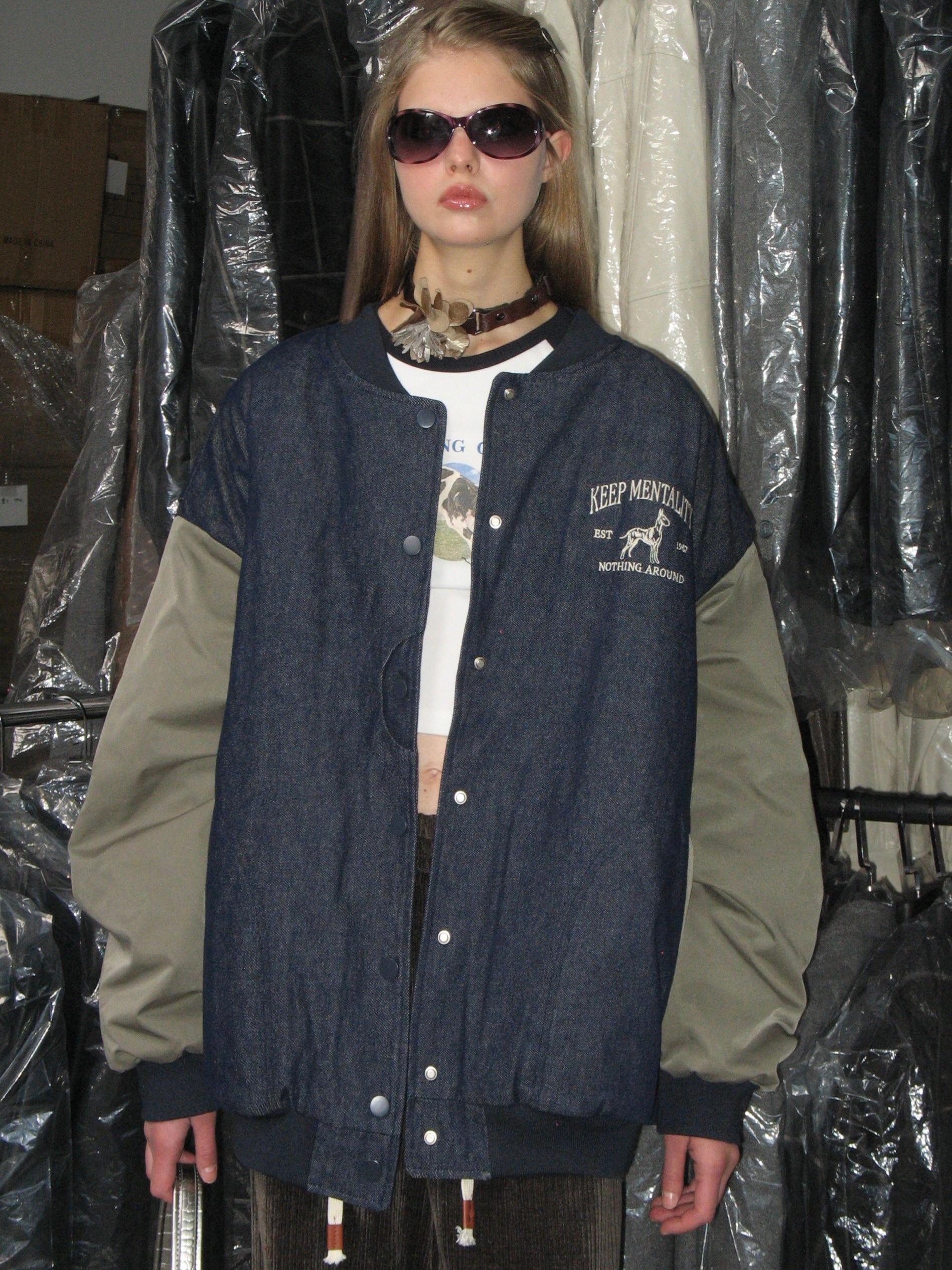 PROD Bldg 2023 winter 2 S / blue Denim Baseball Jacket