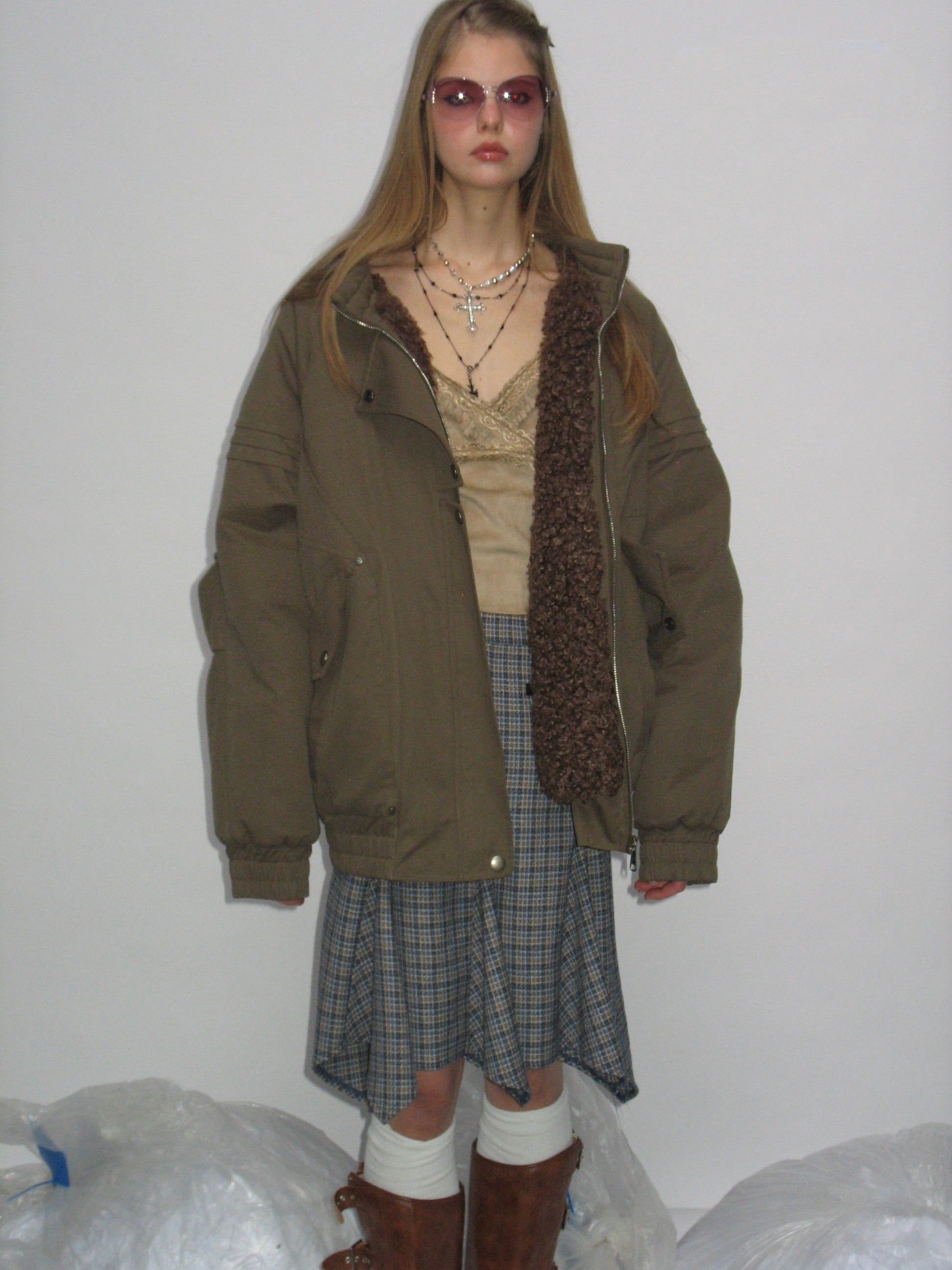 PROD Bldg 2023 winter 2 S / brown Butterfly Embroidery Jacket