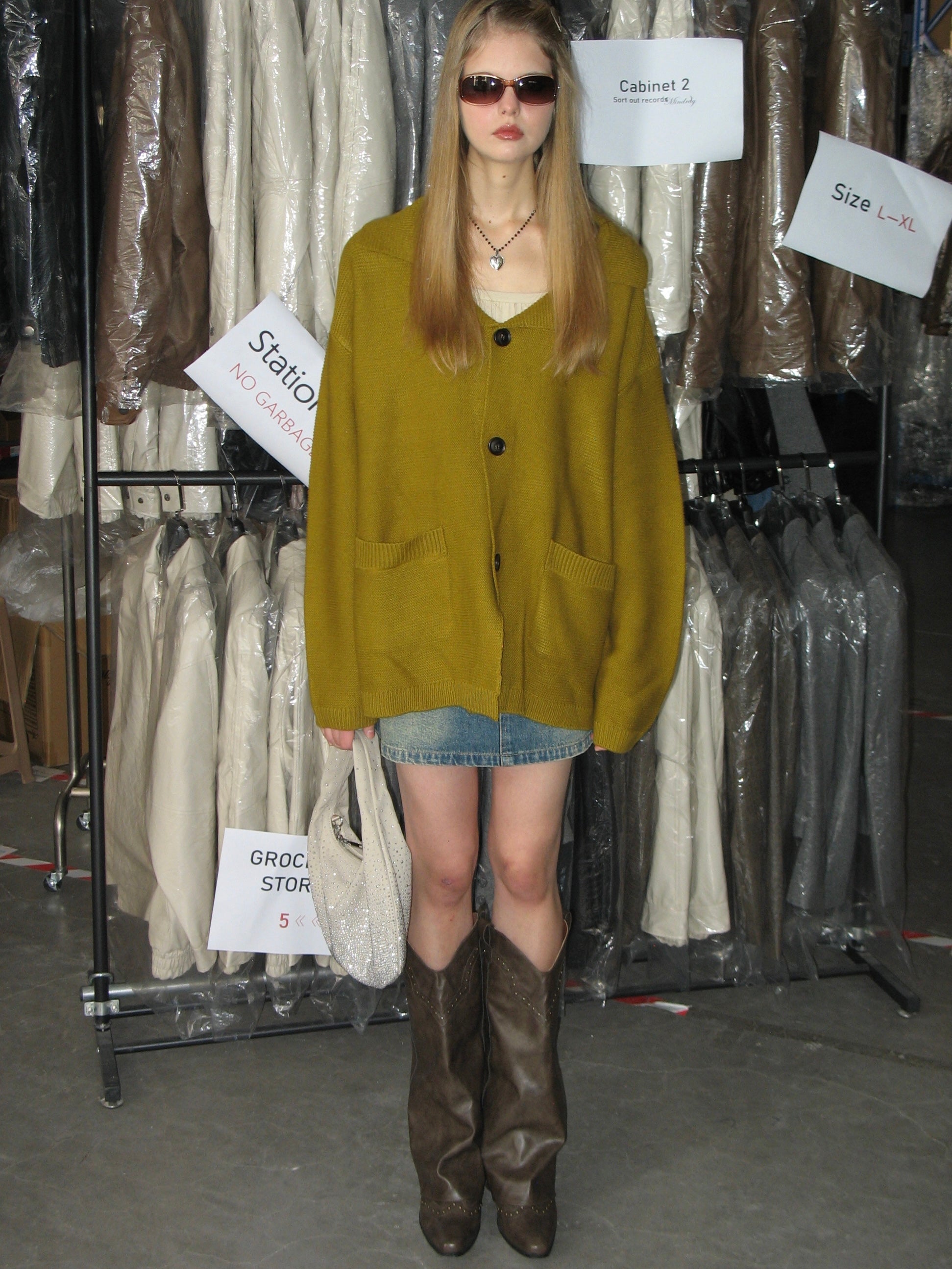  Mustard Three Button Cardigan