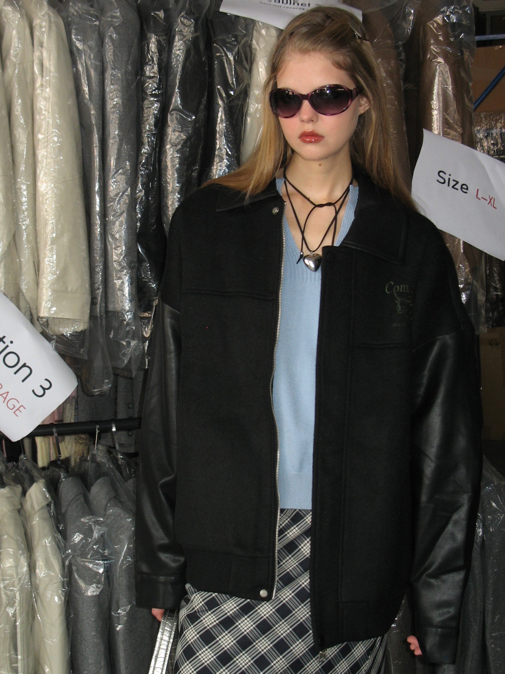 PROD Bldg 2023 winter 2 Spliced Faux leather Jacket