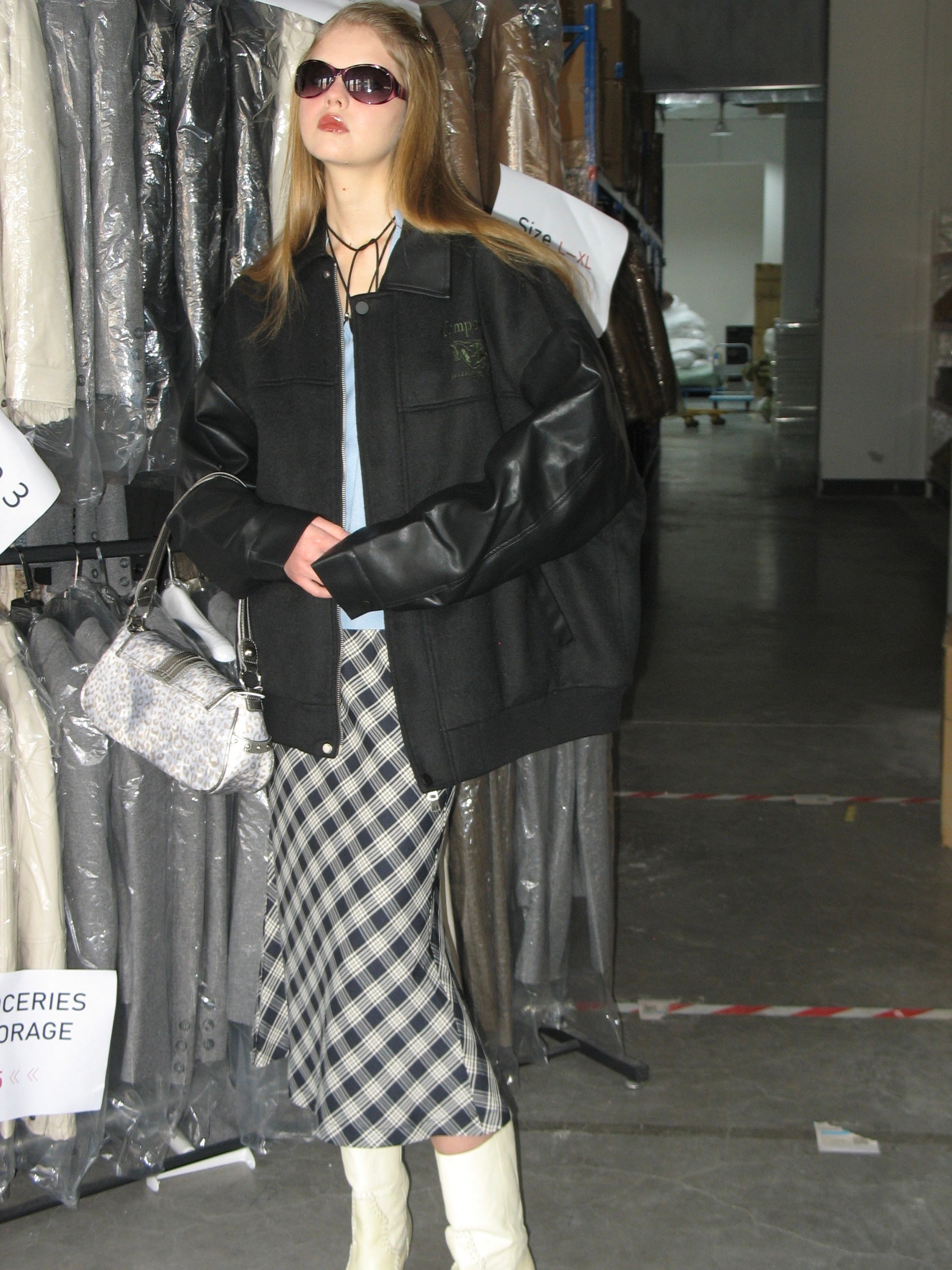 PROD Bldg 2023 winter 2 Spliced Faux leather Jacket