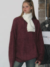 PROD Bldg 2023 winter 2 White Knit Scarf
