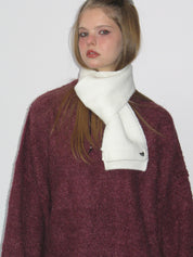 PROD Bldg 2023 winter 2 white / One Size / In-stock White Knit Scarf