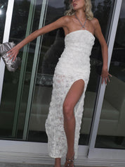PROD Bldg 2026Fall Alba Rosette Chain Slit Dress