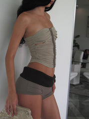 PROD Bldg 2026Fall Dune Foldover Knit Waist Shorts Brown