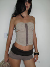 PROD Bldg 2026Fall Dune Foldover Knit Waist Shorts Brown