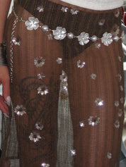 PROD Bldg 2026Fall Iris Pearl Floral Crochet Skirt Coffee
