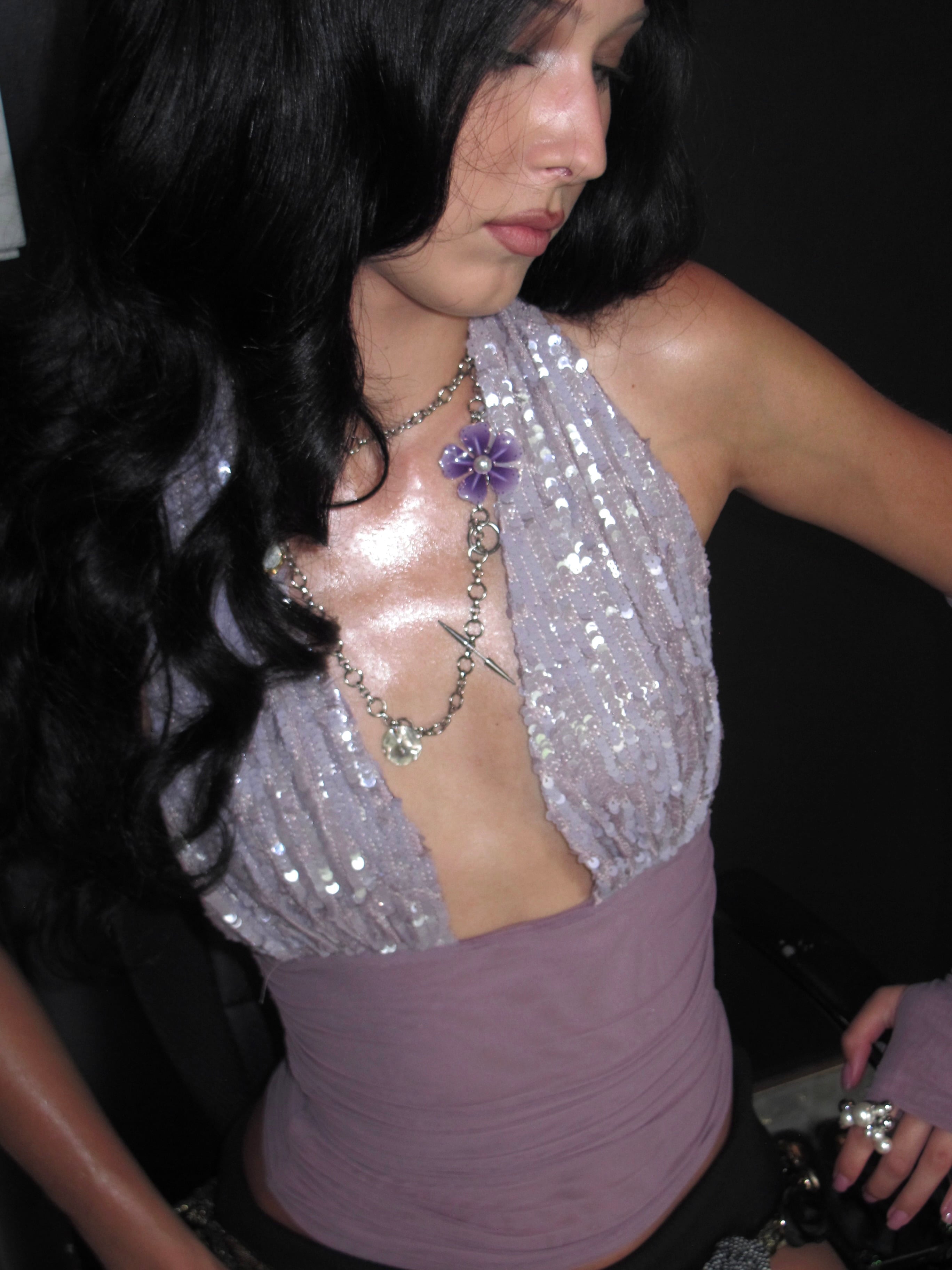 PROD Bldg 2026Fall Rogue Sequin Halter Top Purple