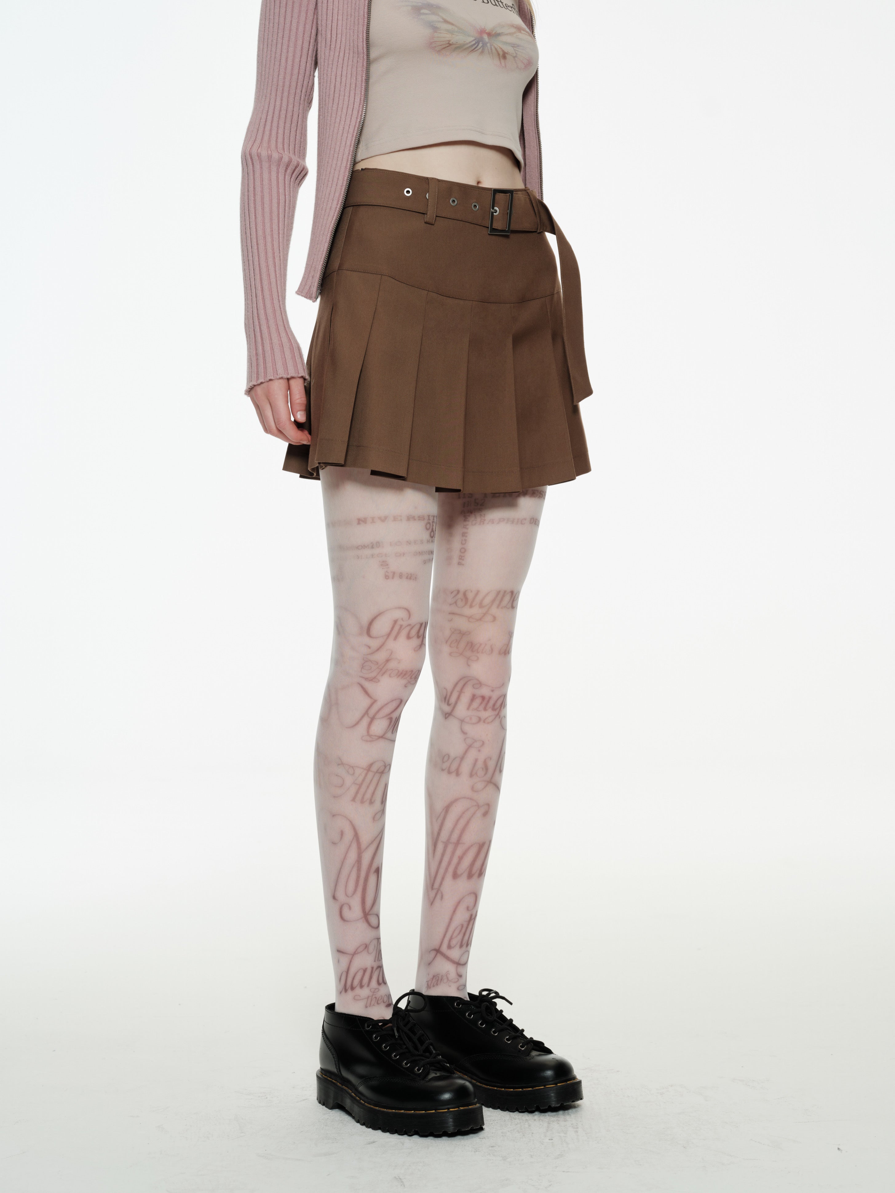 In-stock Mini Skirt With Belt