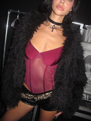 PROD Caged Teddy Boned Bodysuit Red