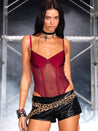 PROD Caged Teddy Boned Bodysuit Red