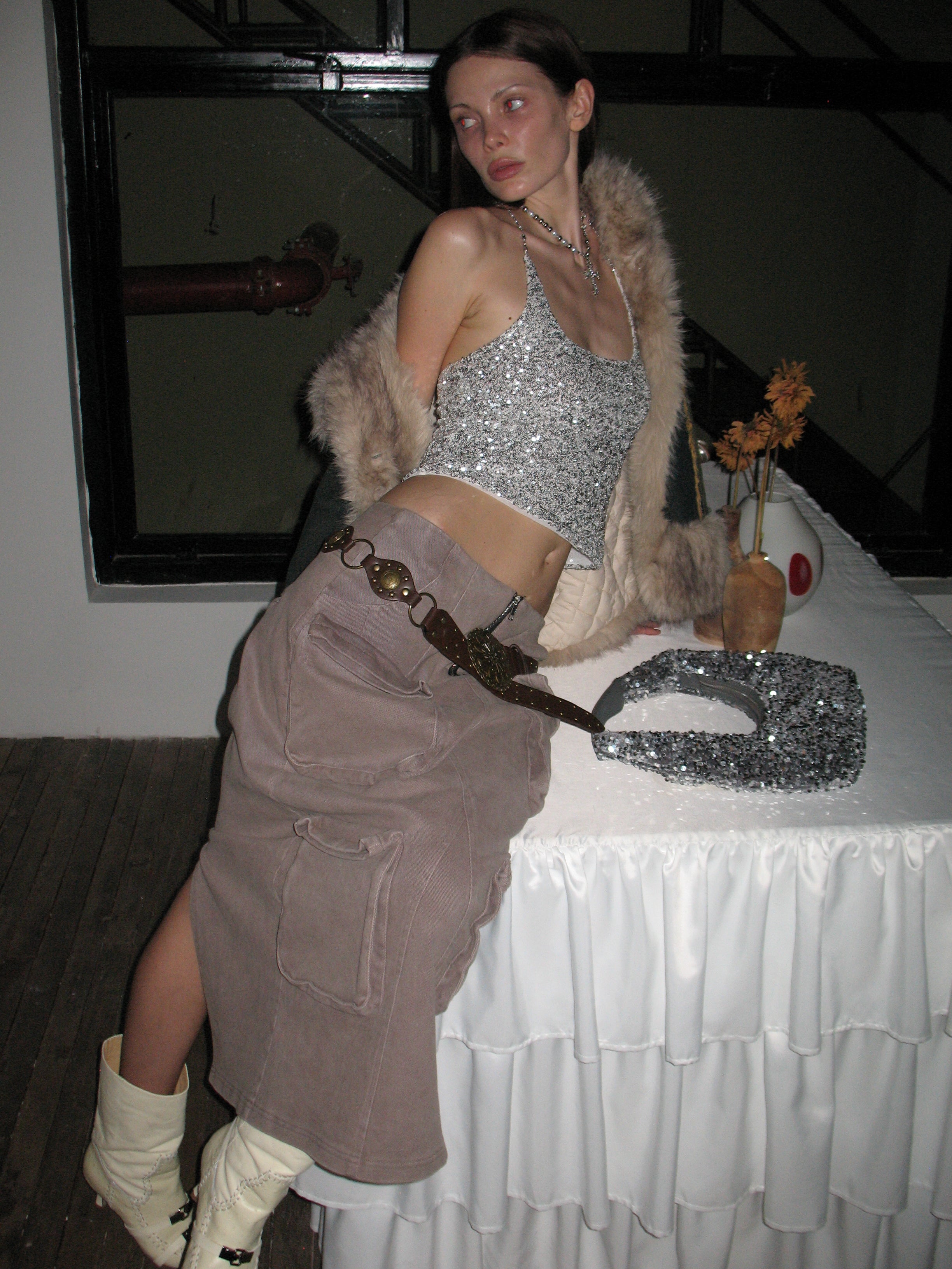 PROD  Cargo Denim Maxi Skirt