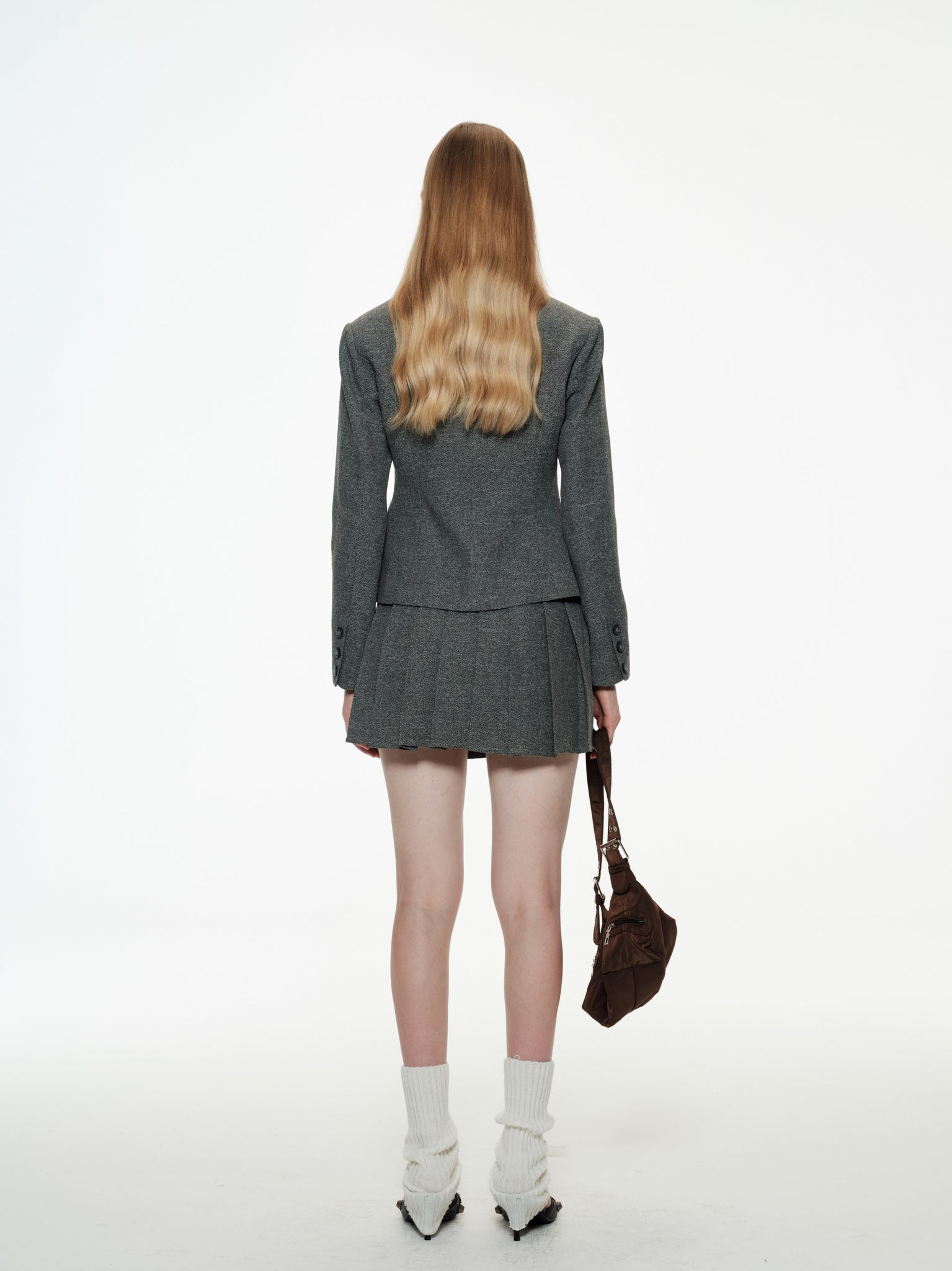 PROD Crop Blazer & Pleated Mini Skirt Set
