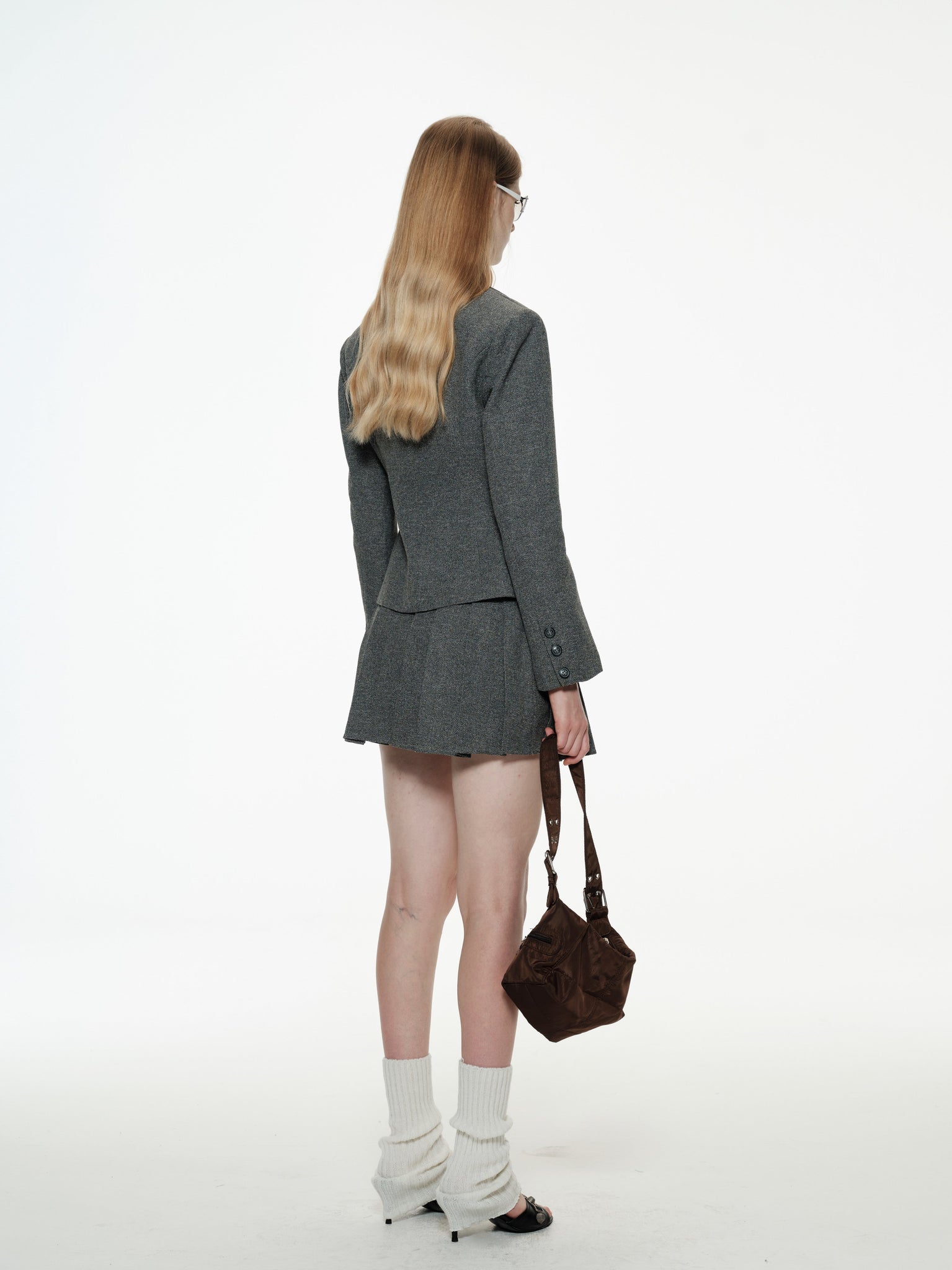 PROD Crop Blazer & Pleated Mini Skirt Set