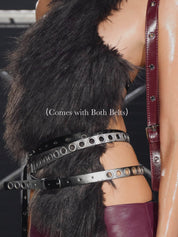 PROD Dark Gray / One size / In-stock Lilith Faux Fur High Neck Top (With Belts)