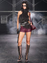 PROD Dark Gray / One size / In-stock Lilith Faux Fur High Neck Top (With Belts)