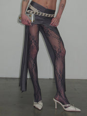 PROD Dark Gray / One size Shadow Vine Lace Tights