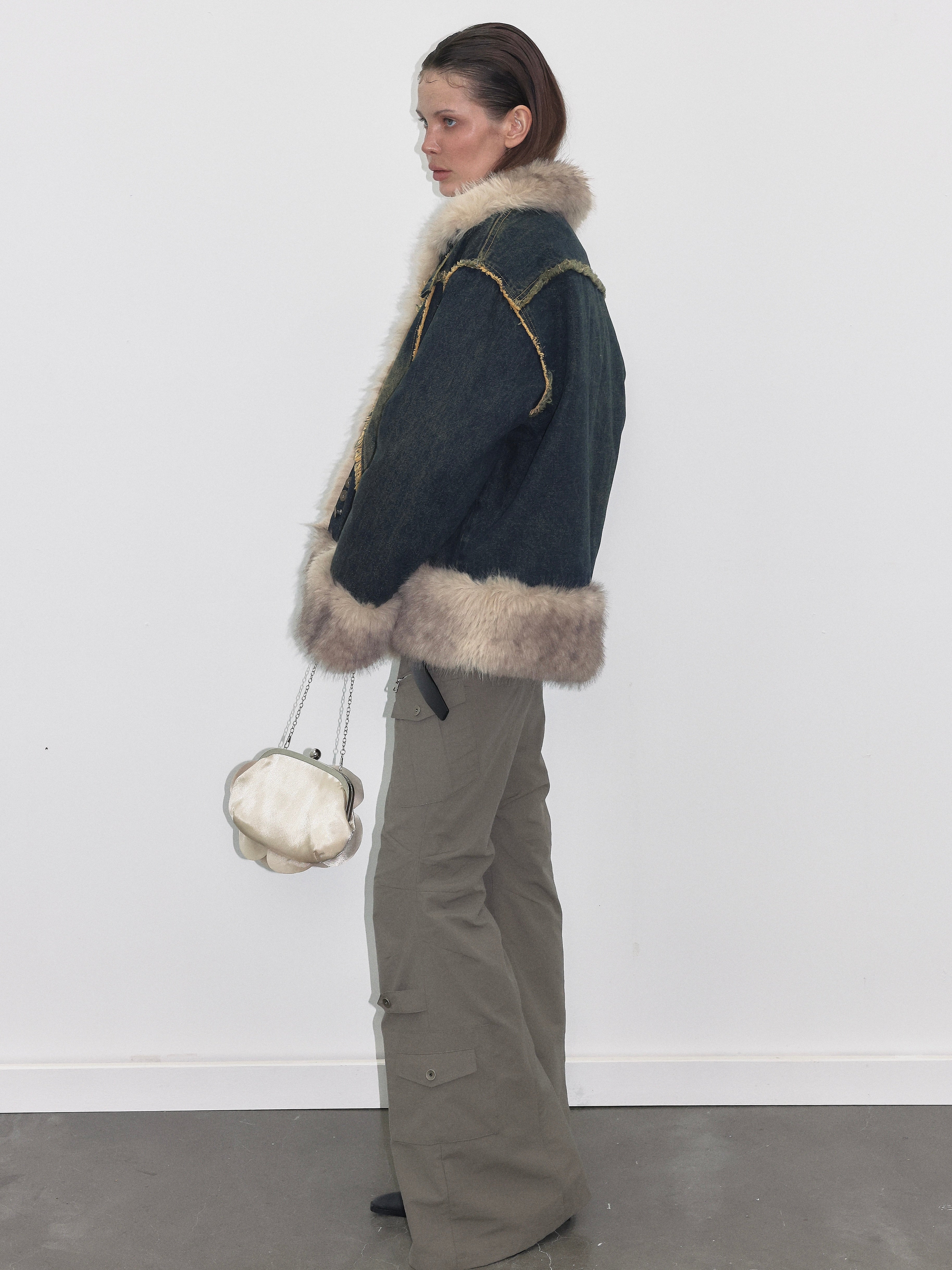 PROD  Denim Faux Fur Jacket