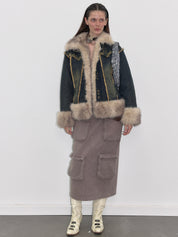 PROD  Denim Faux Fur Jacket