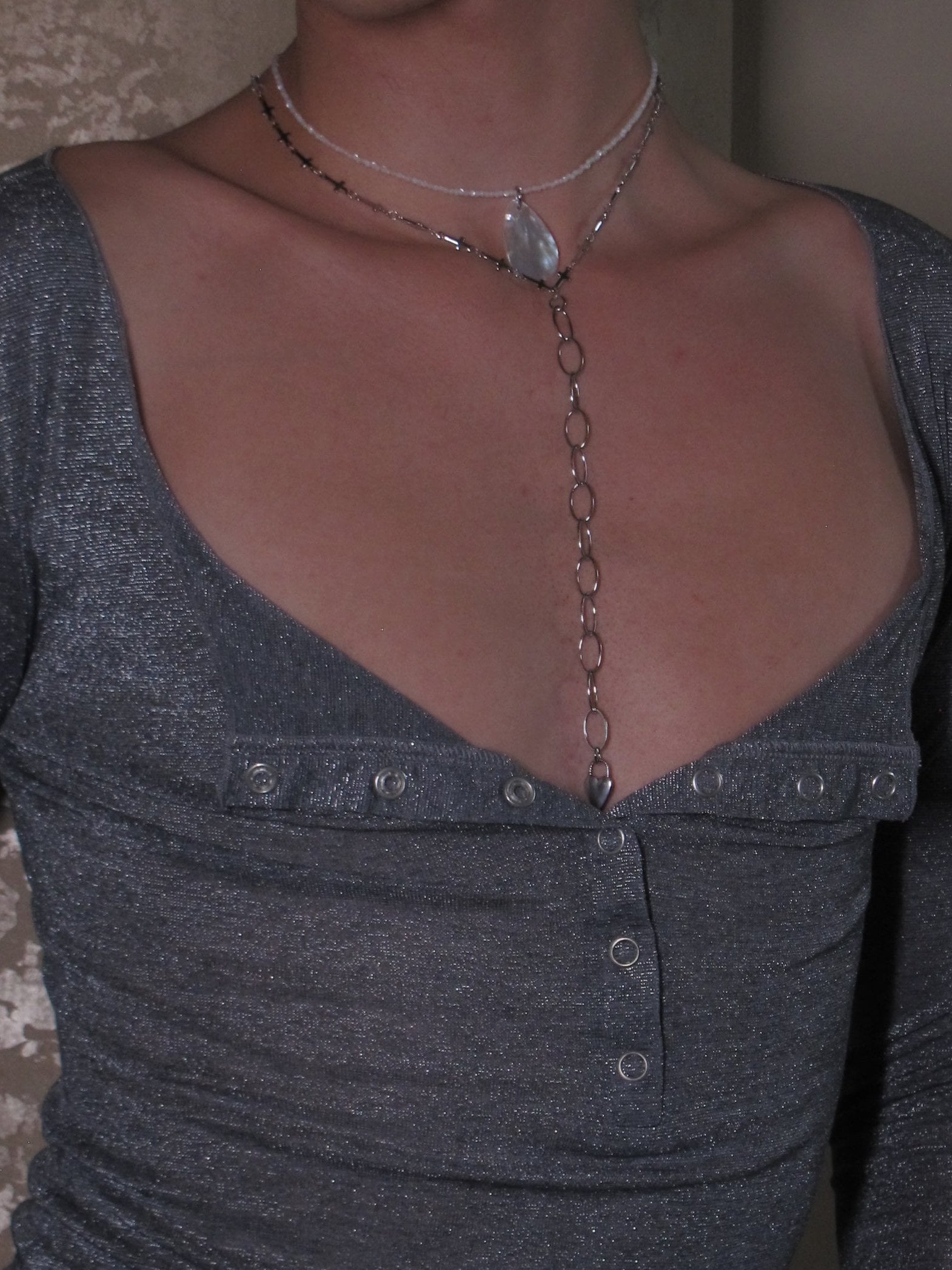 PROD Double-Layer Undine Teardrop Layered Necklace
