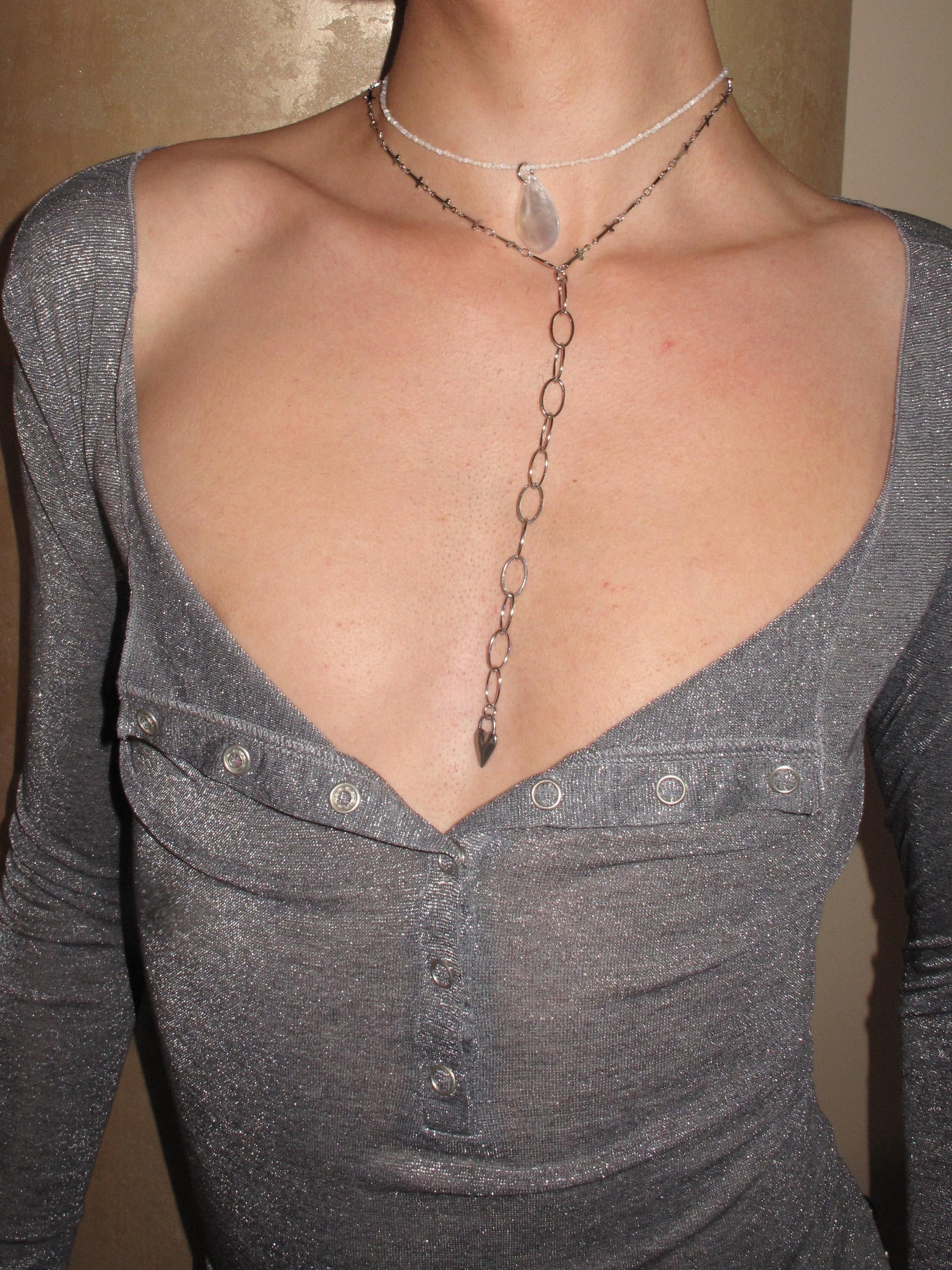 PROD Double-Layer Undine Teardrop Layered Necklace