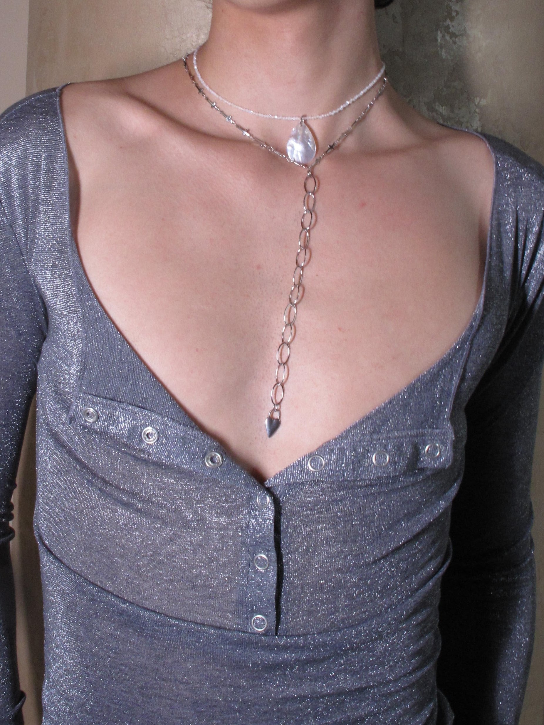 PROD Double-Layer Undine Teardrop Layered Necklace