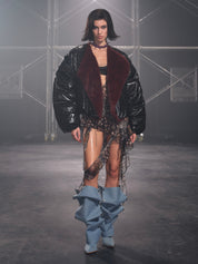 PROD Glacier Faux Fur Trim Puffer Jacket Black