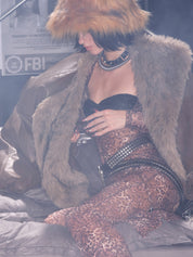 PROD Glacier Faux Fur Trim Puffer Jacket Brown