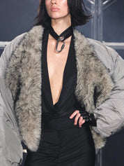 PROD Glacier Faux Fur Trim Puffer Jacket Gray