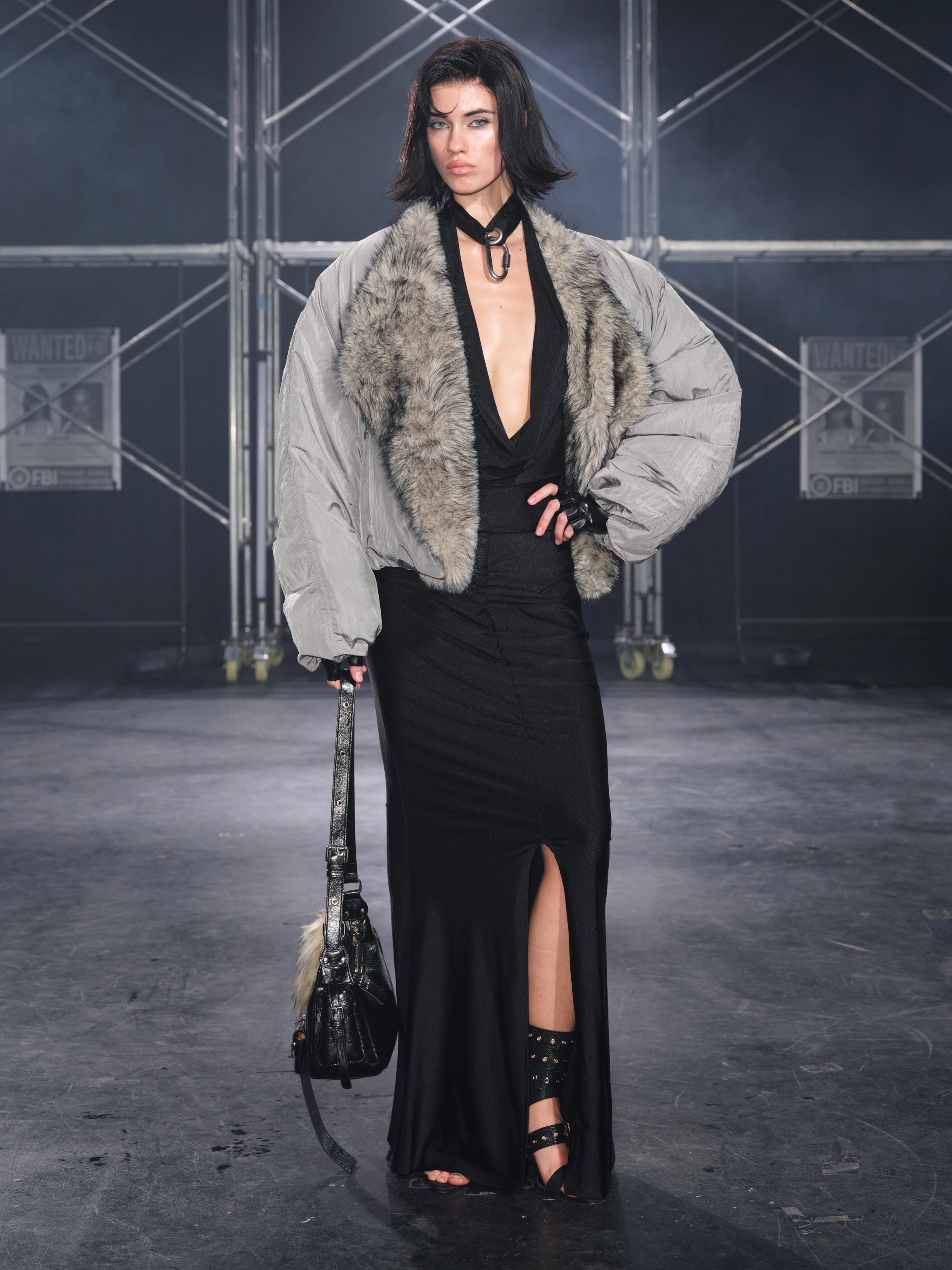 PROD Glacier Faux Fur Trim Puffer Jacket Gray