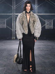 PROD Glacier Faux Fur Trim Puffer Jacket Gray