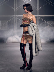 PROD Gray / One size / In-stock Nyra Faux Fur Extra Long Scarf Gray