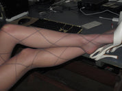 PROD Gray / One size Silver-Thread Argyle Sheer Tights